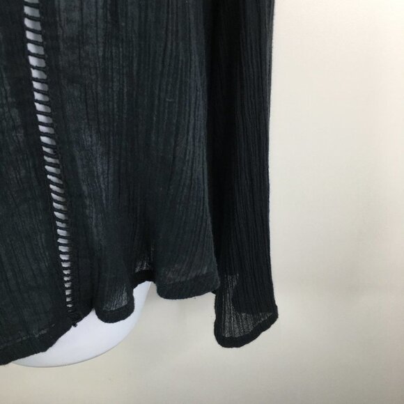 Billabong  see through  black boho long sleeve blouse - Picture 2 of 13